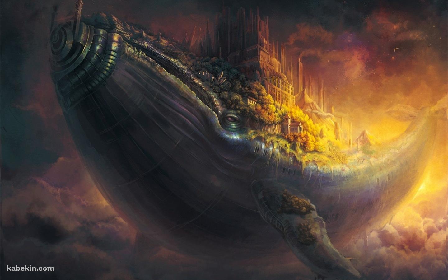 空飛ぶ鯨の街の壁紙(1440px x 900px) 高画質 PC・デスクトップ用