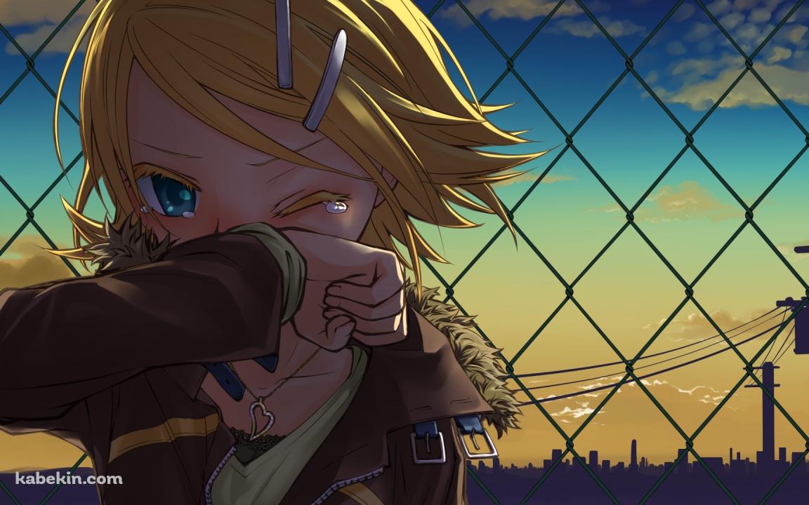 泣く鏡音リンの壁紙(1152px x 720px) 高画質 PC・デスクトップ用