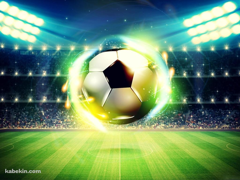 光るサッカーボールの壁紙(1024px x 768px) 高画質 PC・デスクトップ用
