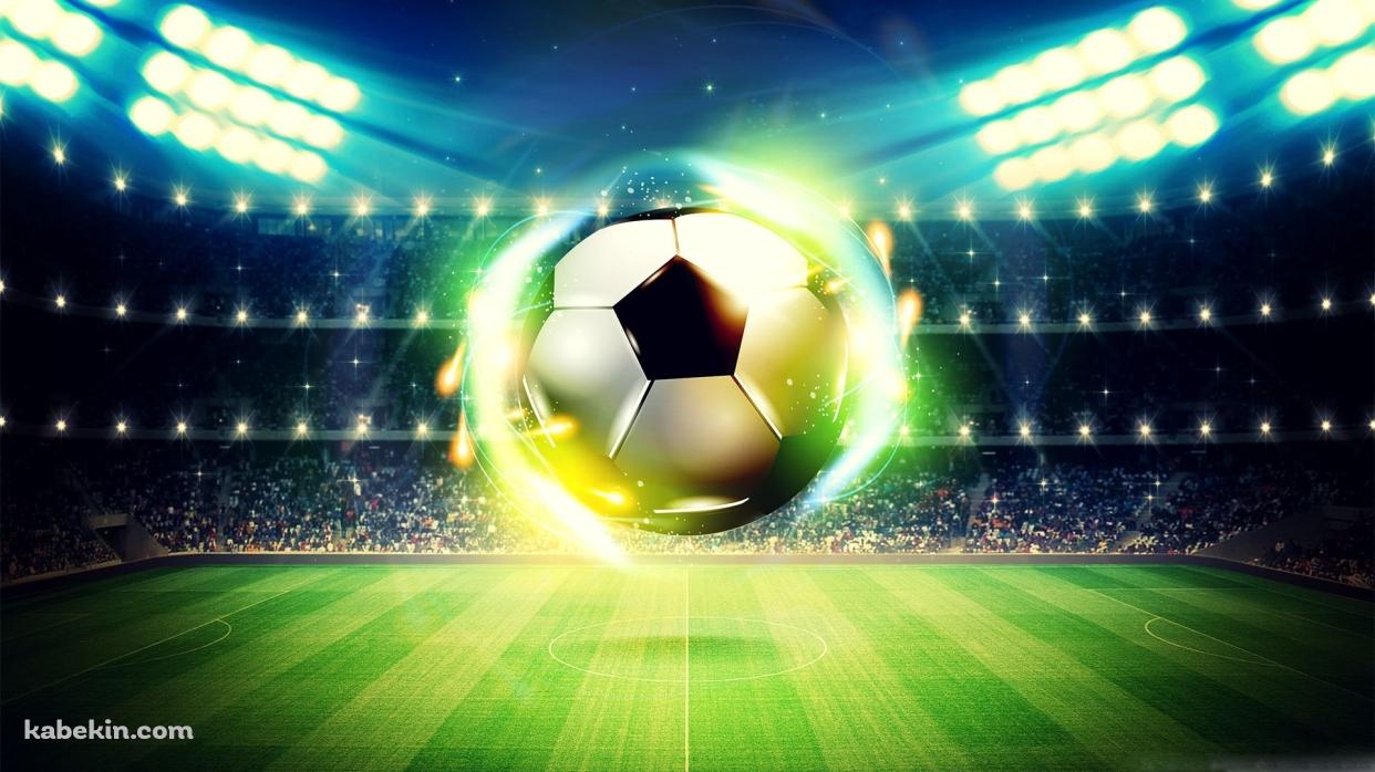 光るサッカーボールの壁紙(1242px x 698px) 高画質 PC・デスクトップ用