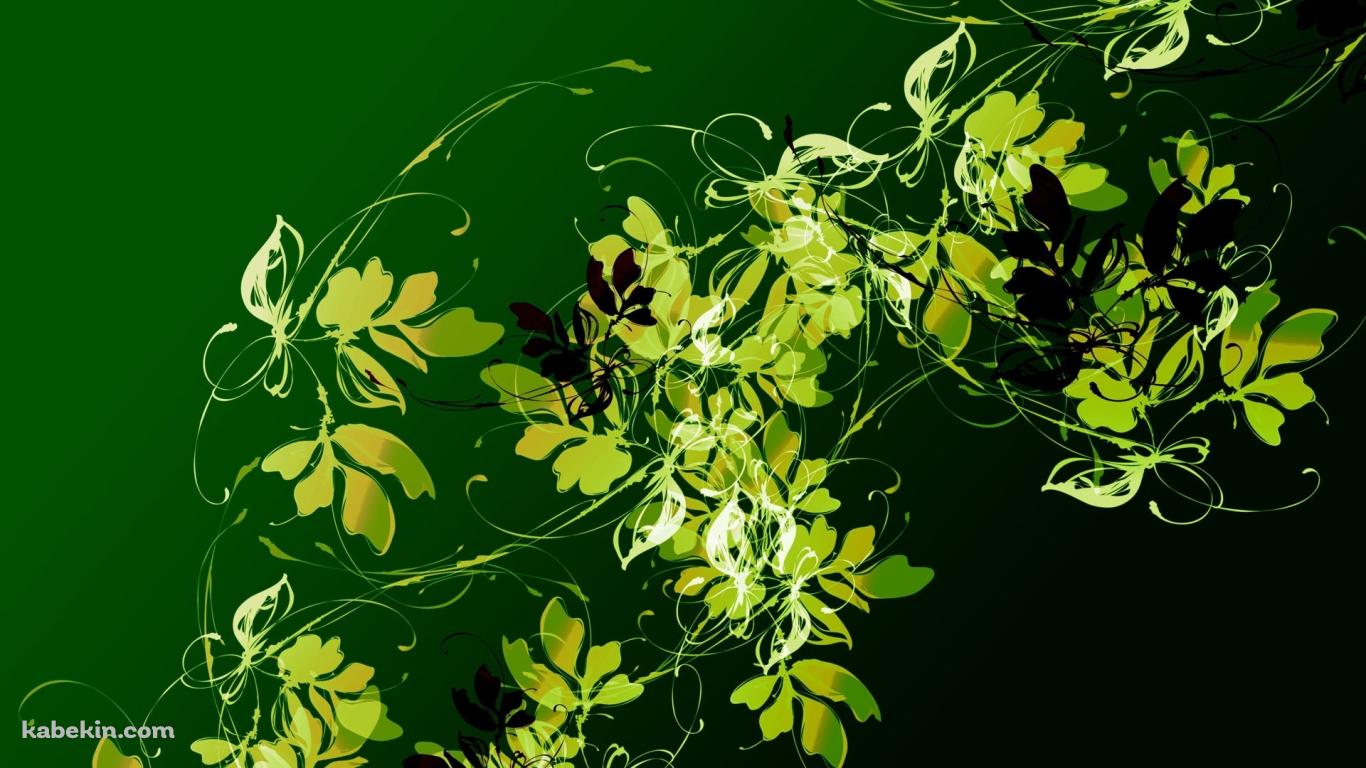 Green Leaf 緑の壁紙(1366px x 768px) 高画質 PC・デスクトップ用