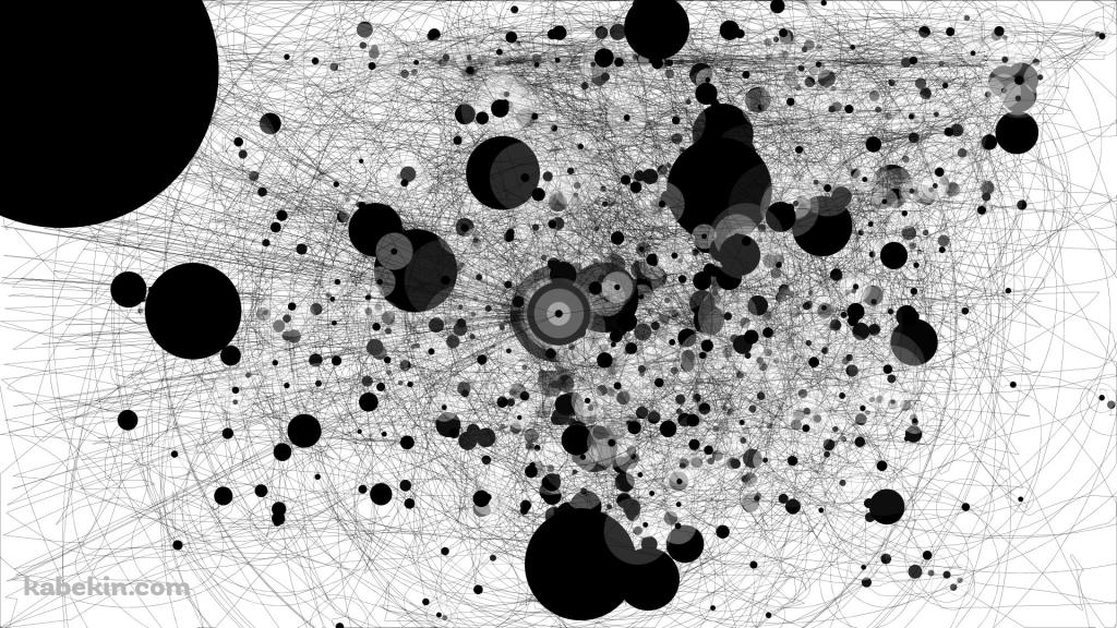 黒と白のサークルの壁紙(1024px x 576px) 高画質 PC・デスクトップ用