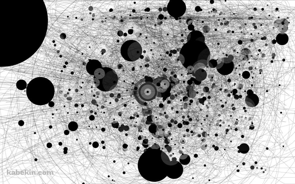 黒と白のサークルの壁紙(960px x 600px) 高画質 PC・デスクトップ用