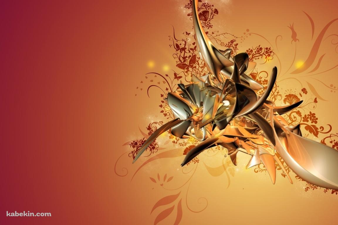 黄金色のアブストラクトの壁紙(1152px x 768px) 高画質 PC・デスクトップ用