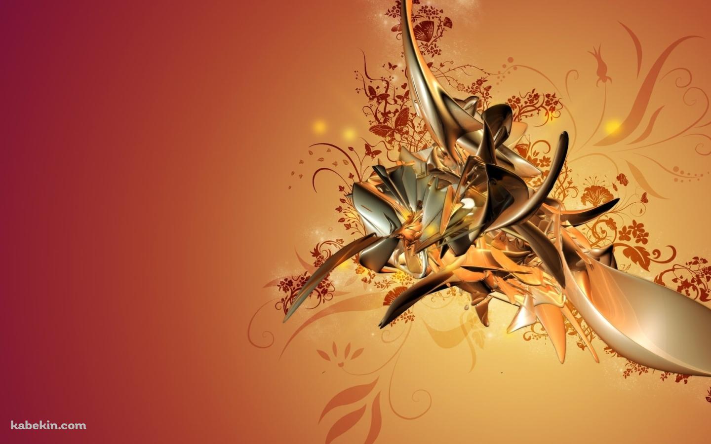 黄金色のアブストラクトの壁紙(1440px x 900px) 高画質 PC・デスクトップ用