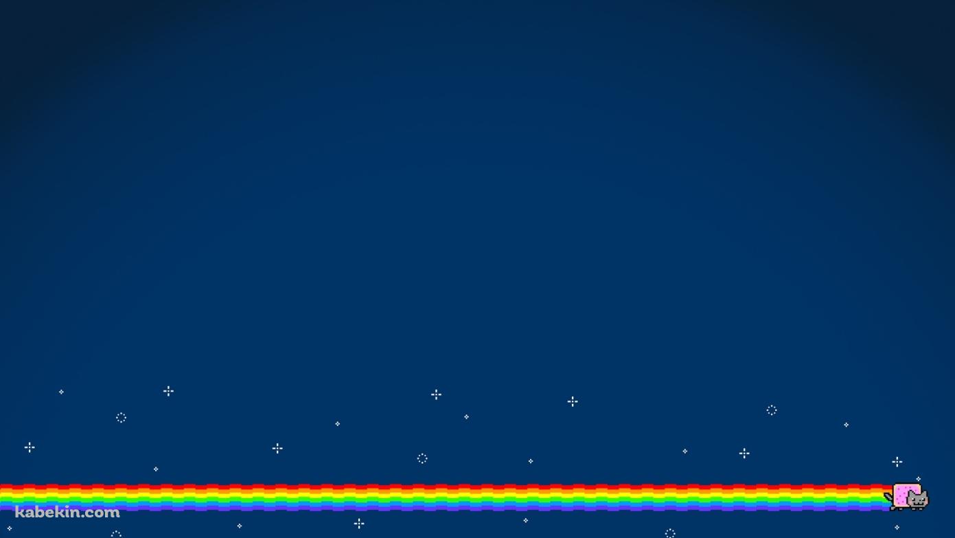 猫 虹の壁紙(1391px x 783px) 高画質 PC・デスクトップ用