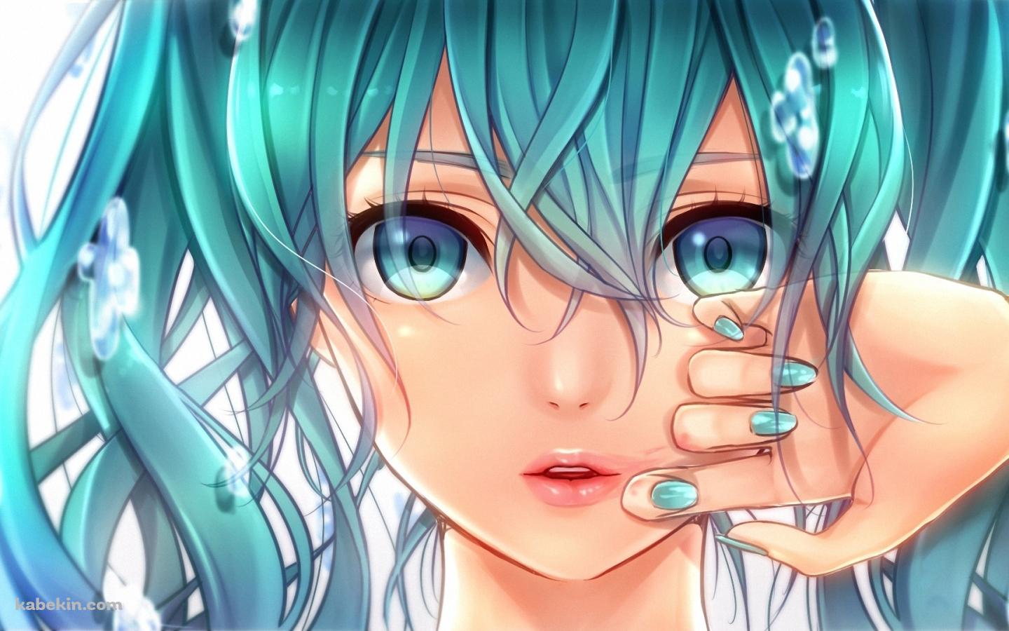 濡れた初音ミクの壁紙(1440px x 900px) 高画質 PC・デスクトップ用