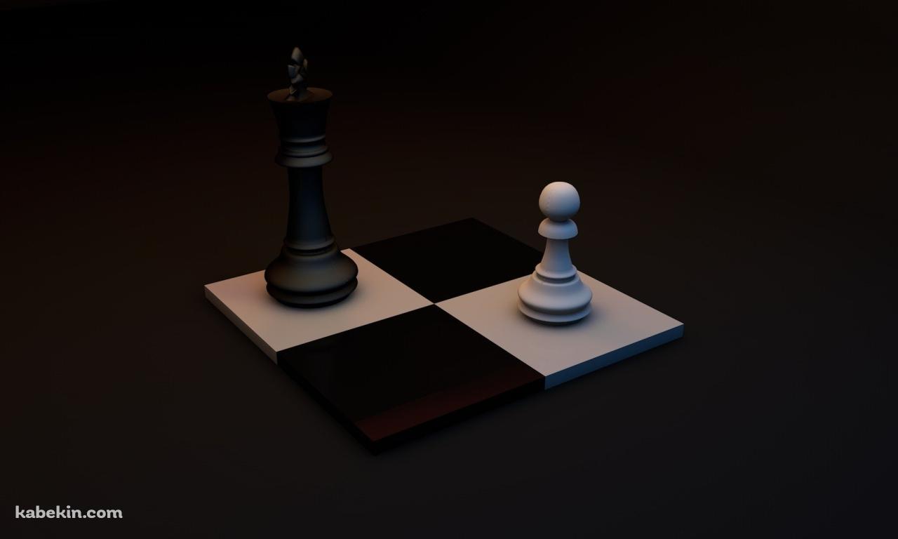 チェス 黒と白の駒の壁紙(1280px x 768px) 高画質 PC・デスクトップ用