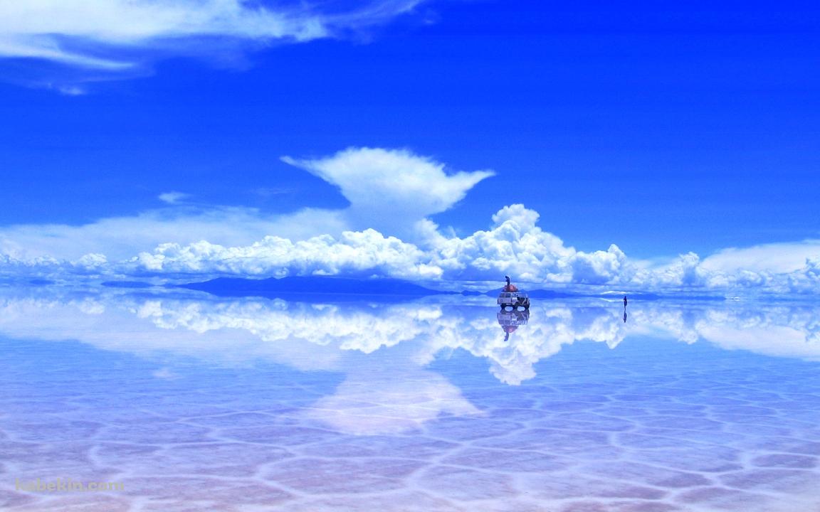 ウユニ湖 鏡面する空の壁紙(1152px x 720px) 高画質 PC・デスクトップ用