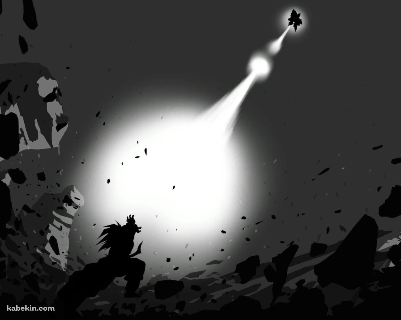 ドラゴンボール 孫悟空 ベジータ モノクロ カメハメ波の壁紙(1280px x 1024px) 高画質 PC・デスクトップ用