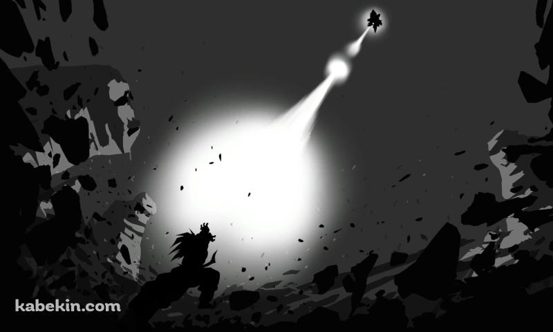 ドラゴンボール 孫悟空 ベジータ モノクロ カメハメ波の壁紙(800px x 480px) 高画質 PC・デスクトップ用