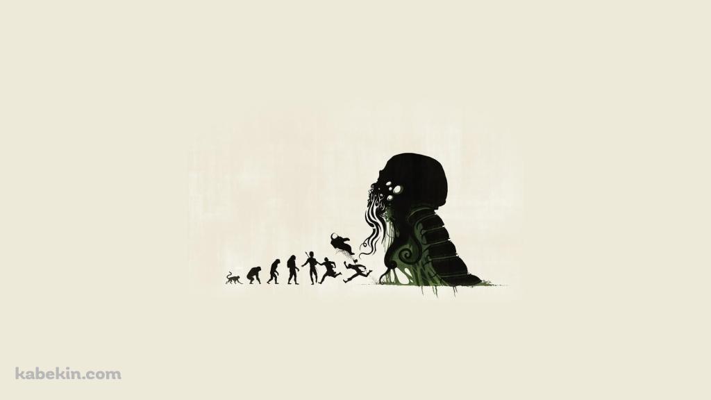 クトゥルフ 神話 人類の進化の壁紙(1024px x 576px) 高画質 PC・デスクトップ用