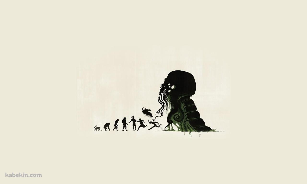 クトゥルフ 神話 人類の進化の壁紙(1280px x 768px) 高画質 PC・デスクトップ用