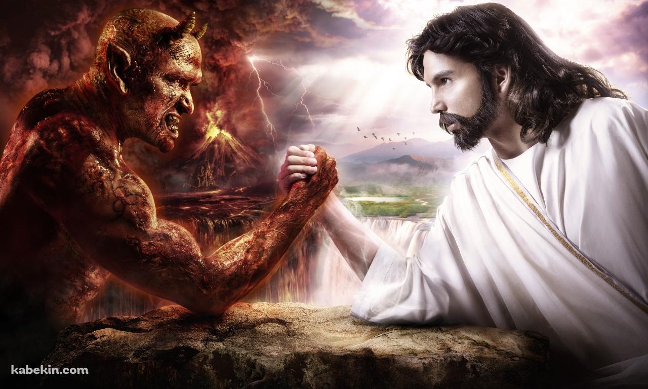 神様VS悪魔の壁紙(1280px x 768px) 高画質 PC・デスクトップ用