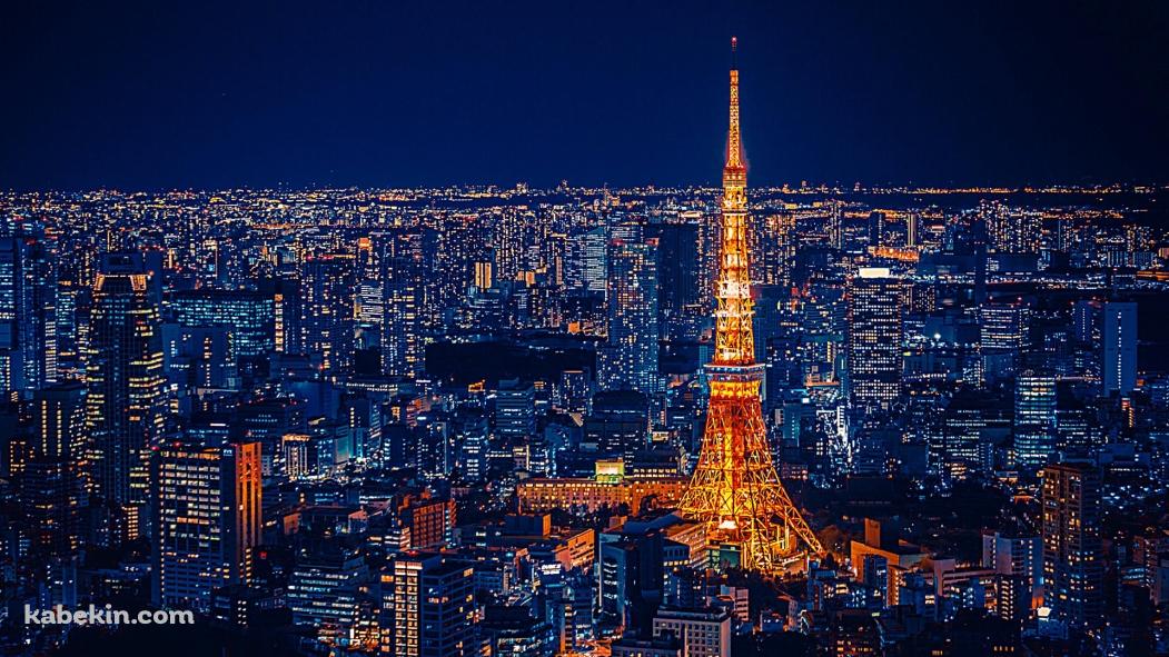 ライトアップされた夜の東京タワーの壁紙(1051px x 591px) 高画質 PC・デスクトップ用