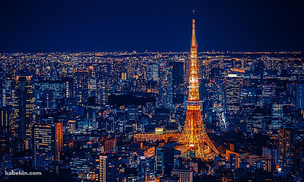 ライトアップされた夜の東京タワーの壁紙(1280px x 768px) 高画質 PC・デスクトップ用