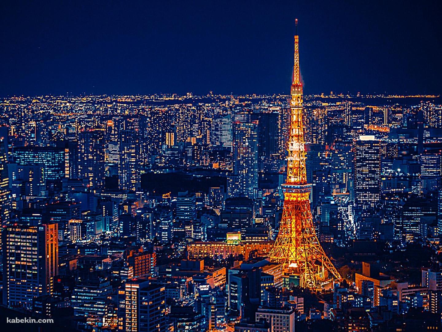 ライトアップされた夜の東京タワーの壁紙(1440px x 1080px) 高画質 PC・デスクトップ用