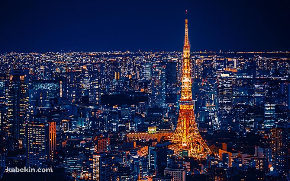 ライトアップされた夜の東京タワーの壁紙(960px x 600px) 高画質 PC・デスクトップ用
