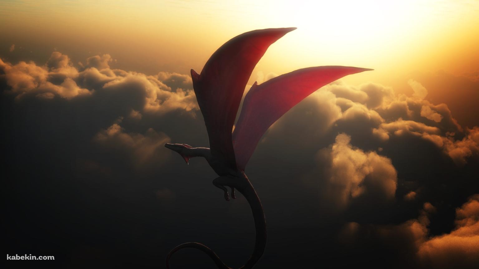 空飛ぶレッドワイバーンの壁紙(1536px x 864px) 高画質 PC・デスクトップ用