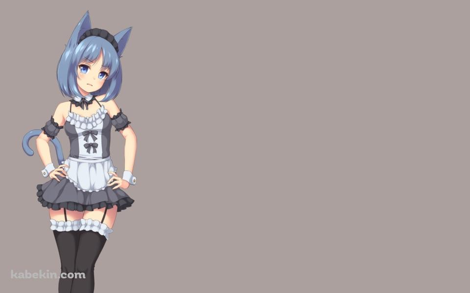 青い猫耳のメイドの壁紙(960px x 600px) 高画質 PC・デスクトップ用