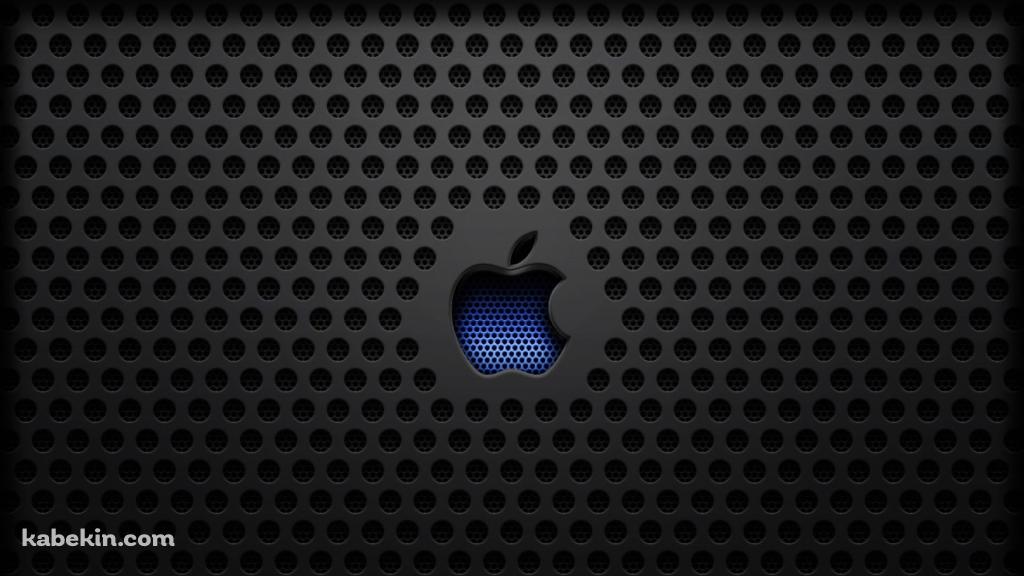 黒い無数の穴が開いているアップル ロゴの壁紙(1024px x 576px) 高画質 PC・デスクトップ用