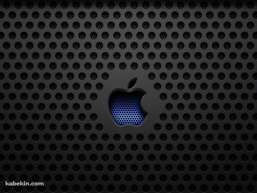 黒い無数の穴が開いているアップル ロゴの壁紙(1024px x 768px) 高画質 PC・デスクトップ用