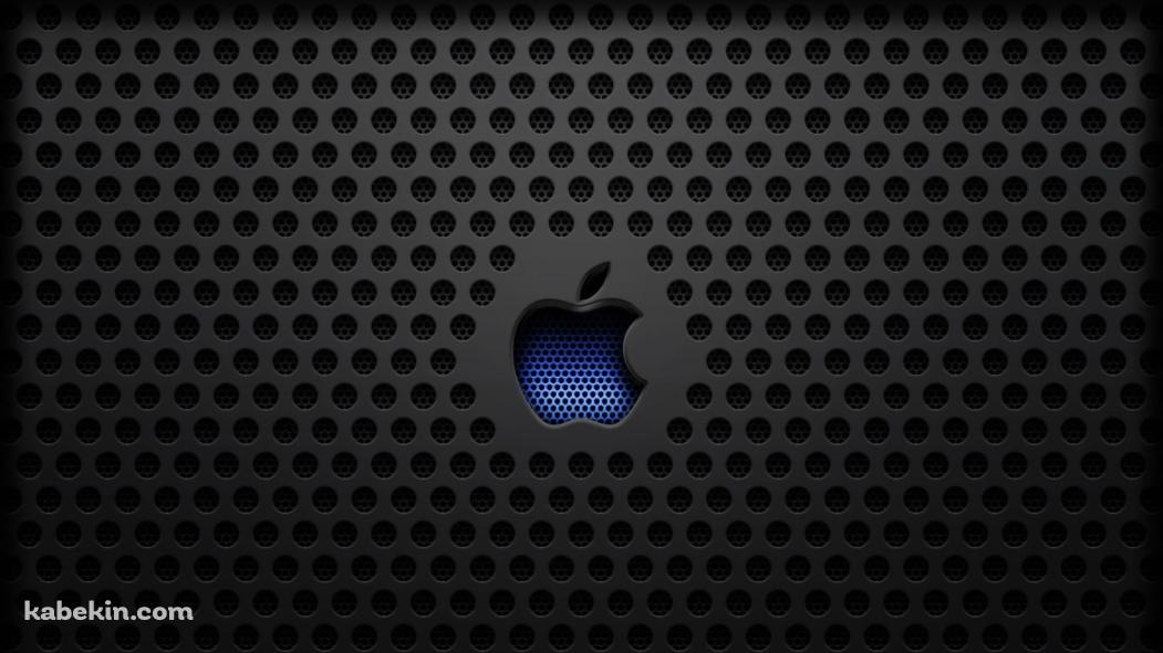 黒い無数の穴が開いているアップル ロゴの壁紙(1051px x 591px) 高画質 PC・デスクトップ用