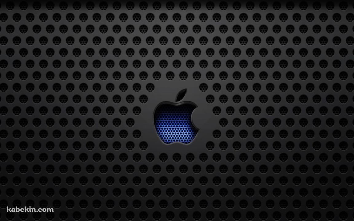 黒い無数の穴が開いているアップル ロゴの壁紙(1152px x 720px) 高画質 PC・デスクトップ用