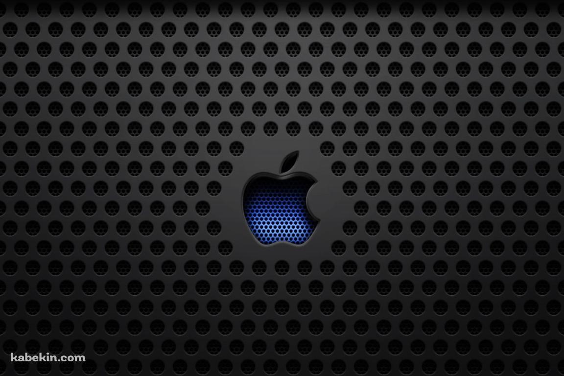 黒い無数の穴が開いているアップル ロゴの壁紙(1152px x 768px) 高画質 PC・デスクトップ用