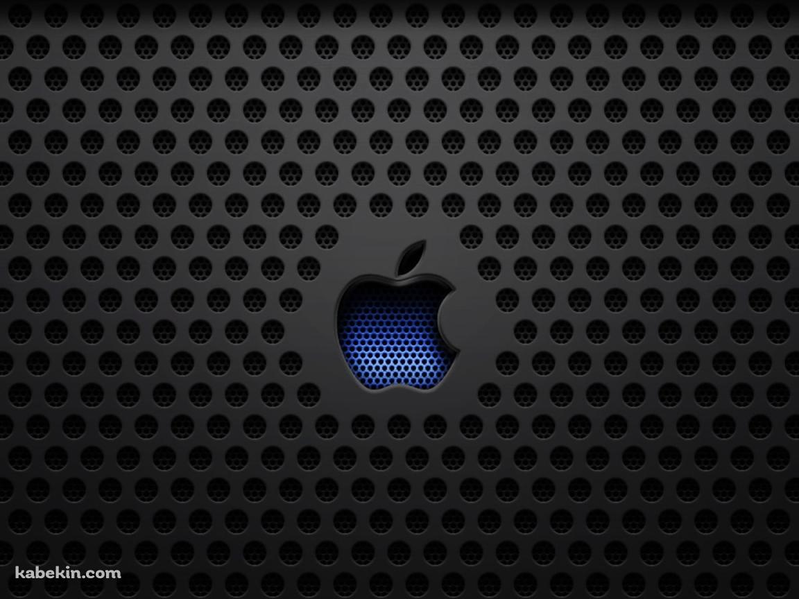 黒い無数の穴が開いているアップル ロゴの壁紙(1152px x 864px) 高画質 PC・デスクトップ用