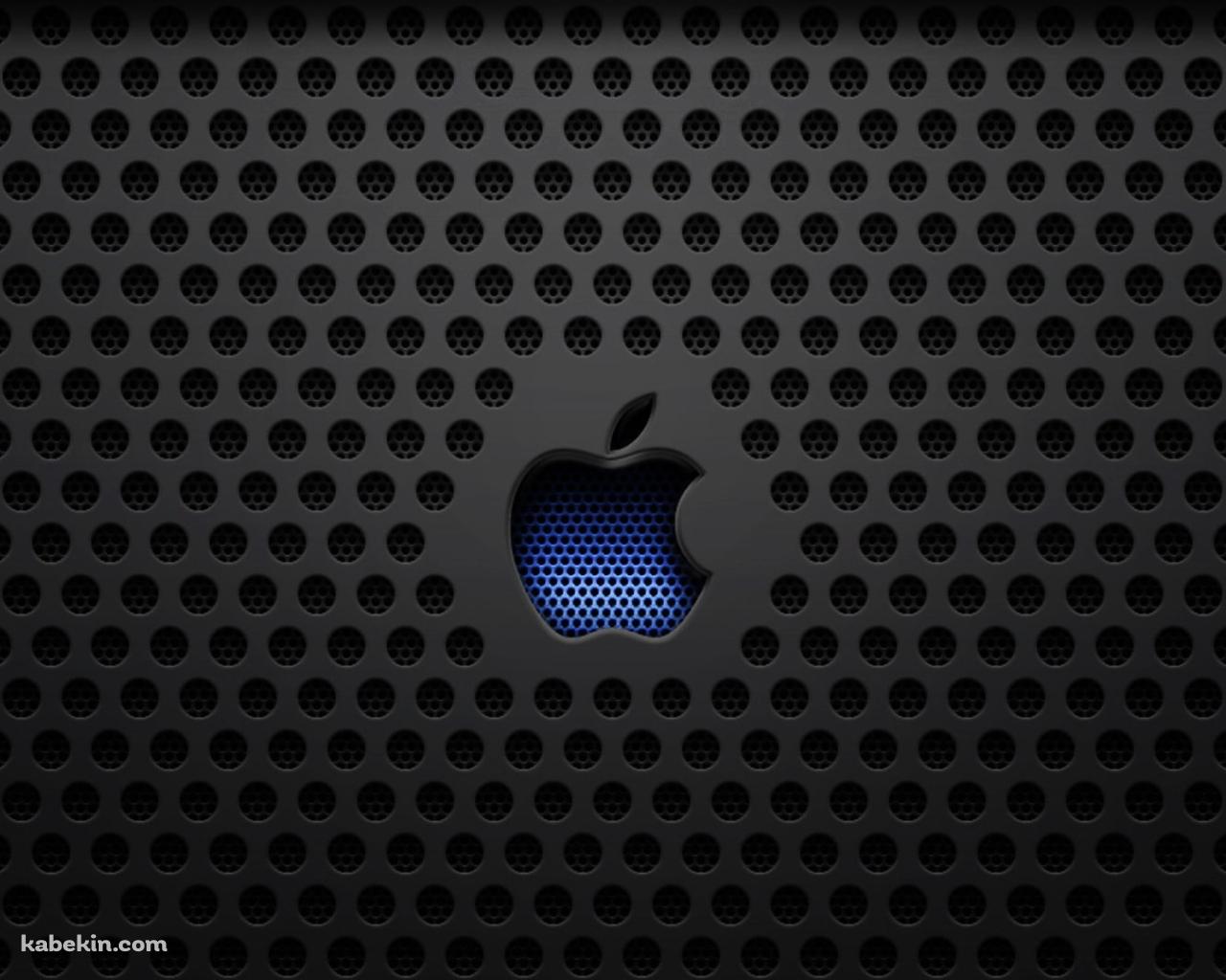 黒い無数の穴が開いているアップル ロゴの壁紙(1280px x 1024px) 高画質 PC・デスクトップ用