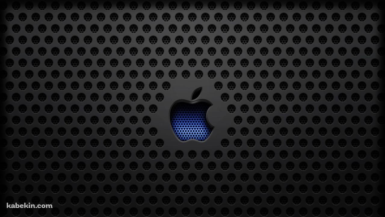 黒い無数の穴が開いているアップル ロゴの壁紙(1280px x 720px) 高画質 PC・デスクトップ用