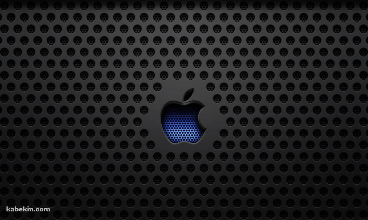 黒い無数の穴が開いているアップル ロゴの壁紙(1280px x 768px) 高画質 PC・デスクトップ用