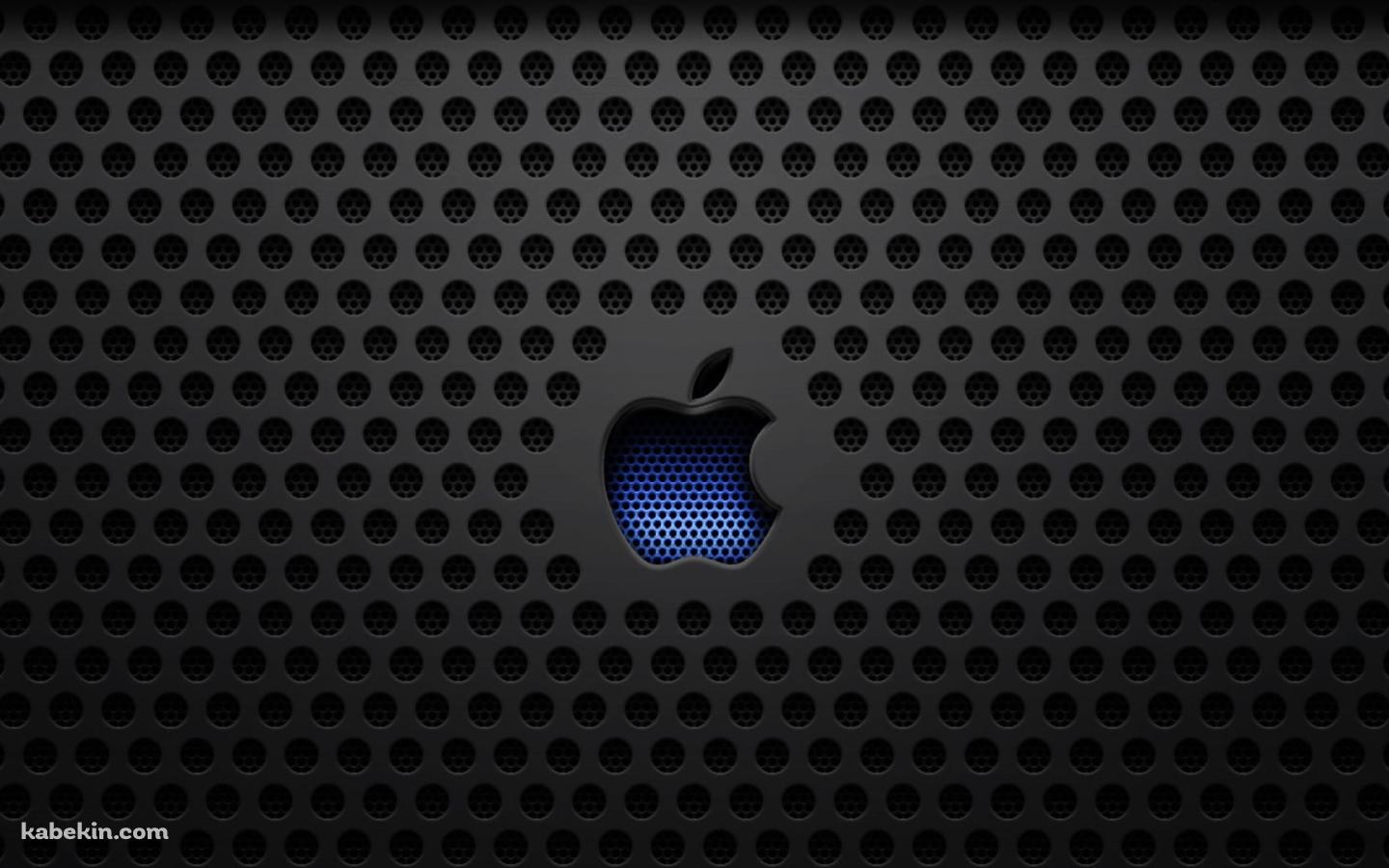 黒い無数の穴が開いているアップル ロゴの壁紙(1440px x 900px) 高画質 PC・デスクトップ用