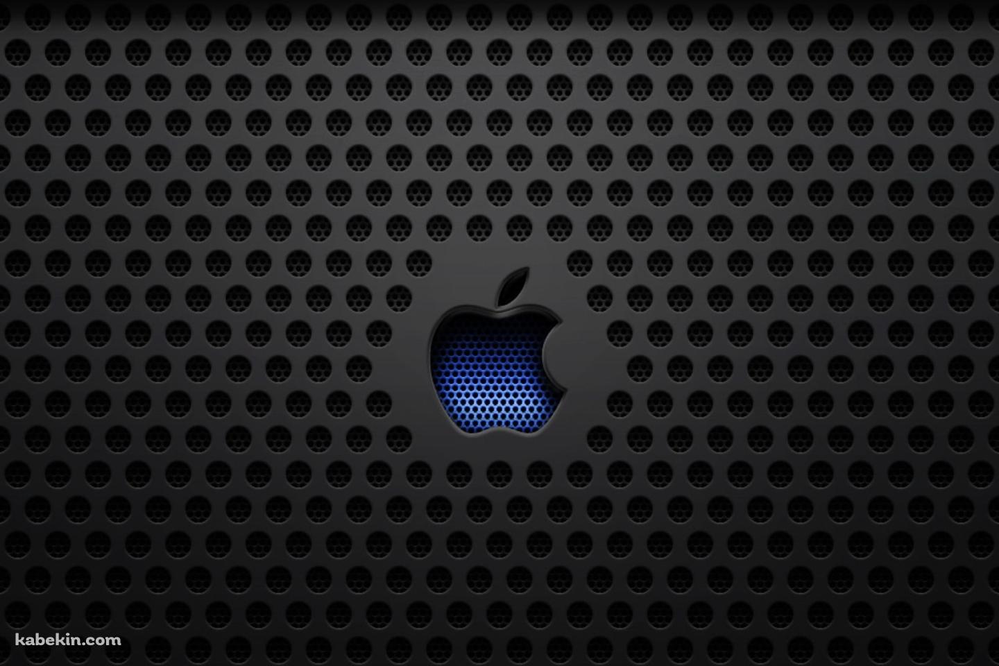 黒い無数の穴が開いているアップル ロゴの壁紙(1440px x 960px) 高画質 PC・デスクトップ用