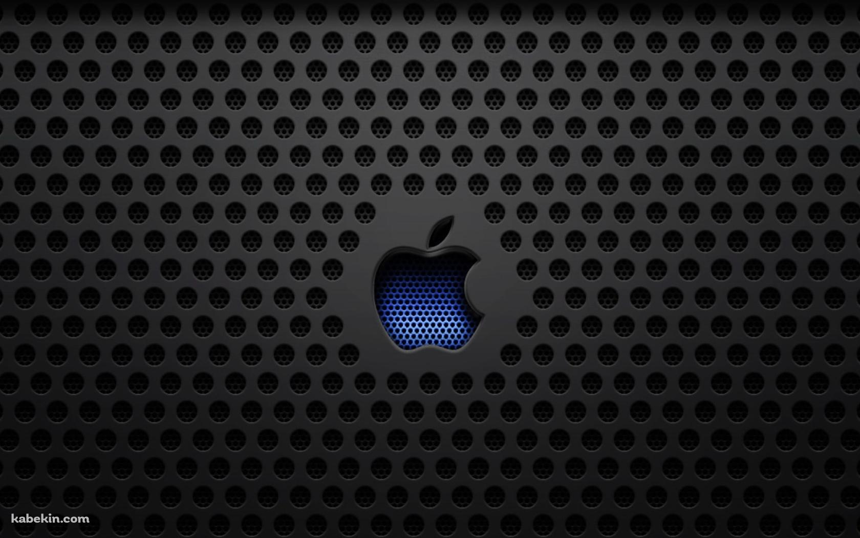 黒い無数の穴が開いているアップル ロゴの壁紙(1680px x 1050px) 高画質 PC・デスクトップ用