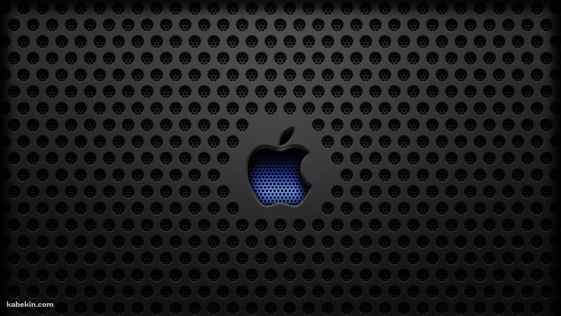 黒い無数の穴が開いているアップル ロゴの壁紙(1829px x 1029px) 高画質 PC・デスクトップ用