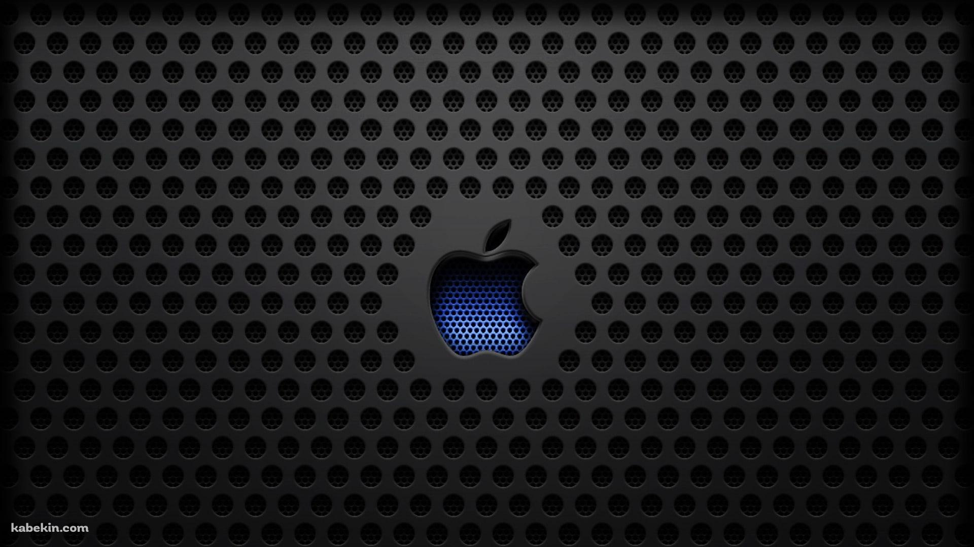黒い無数の穴が開いているアップル ロゴの壁紙(1920px x 1080px) 高画質 PC・デスクトップ用