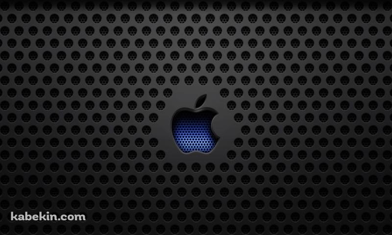 黒い無数の穴が開いているアップル ロゴの壁紙(800px x 480px) 高画質 PC・デスクトップ用