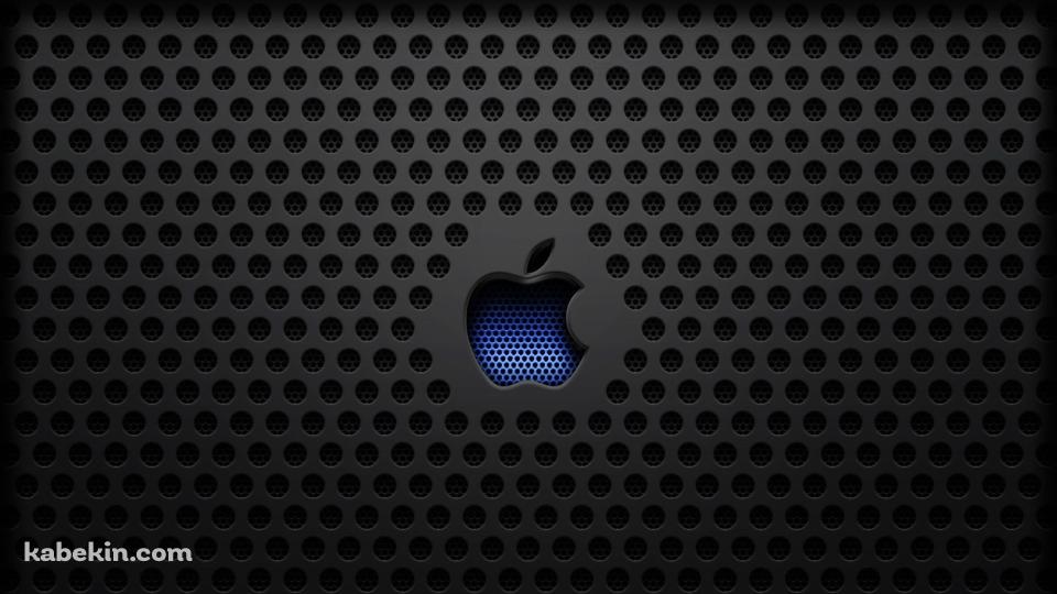 黒い無数の穴が開いているアップル ロゴの壁紙(960px x 540px) 高画質 PC・デスクトップ用