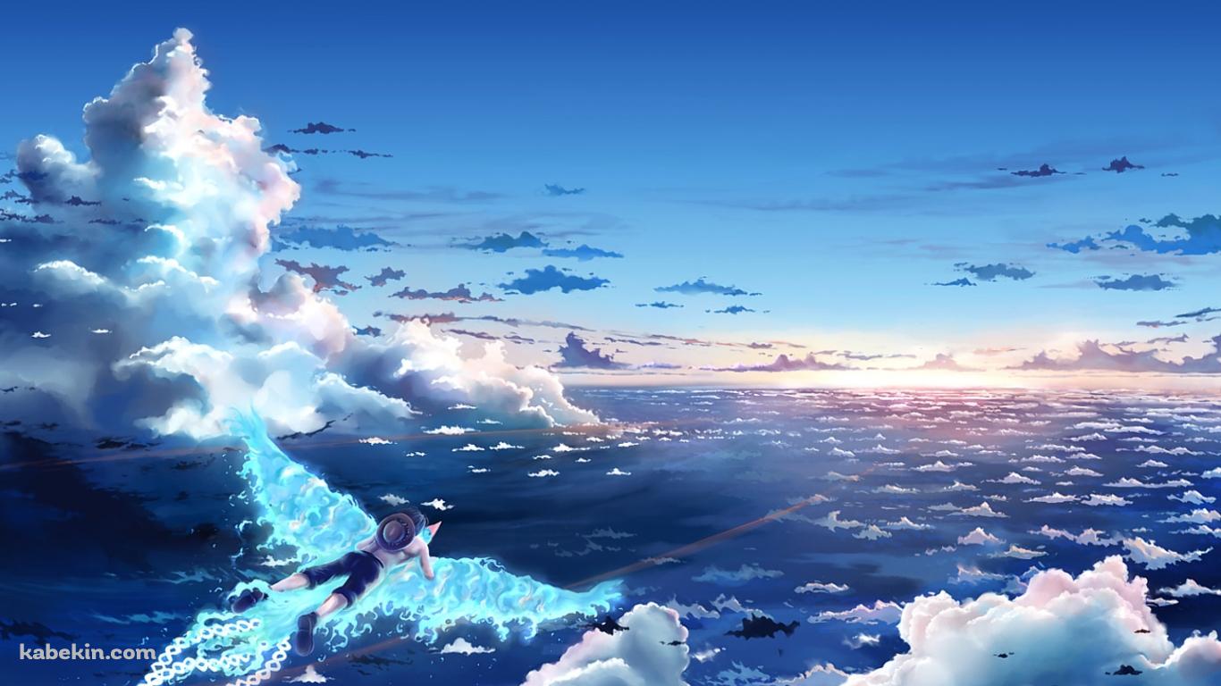 空を飛ぶエース ワンピース ONE PIECEの壁紙(1366px x 768px) 高画質 PC・デスクトップ用