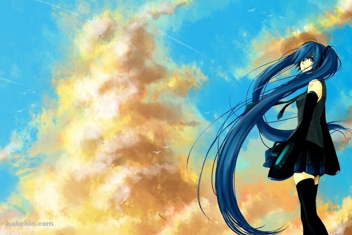 空と初音ミクの壁紙(1152px x 768px) 高画質 PC・デスクトップ用