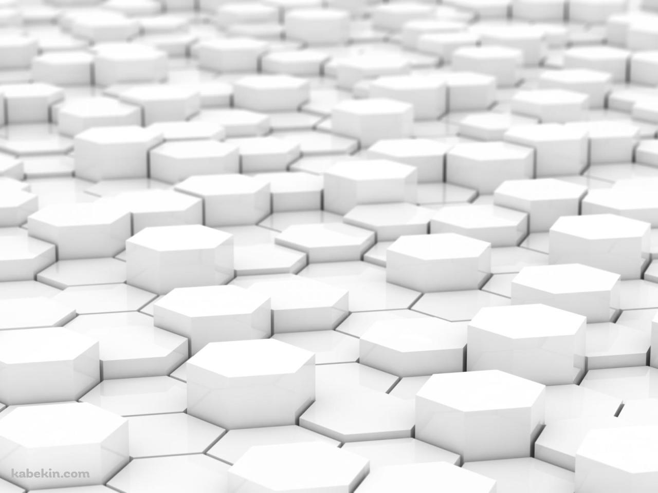 白のヘキサゴンの壁紙(1280px x 960px) 高画質 PC・デスクトップ用