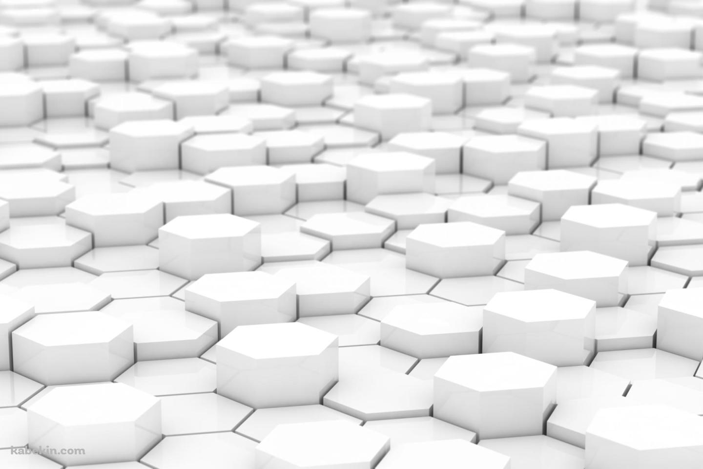 白のヘキサゴンの壁紙(1440px x 960px) 高画質 PC・デスクトップ用