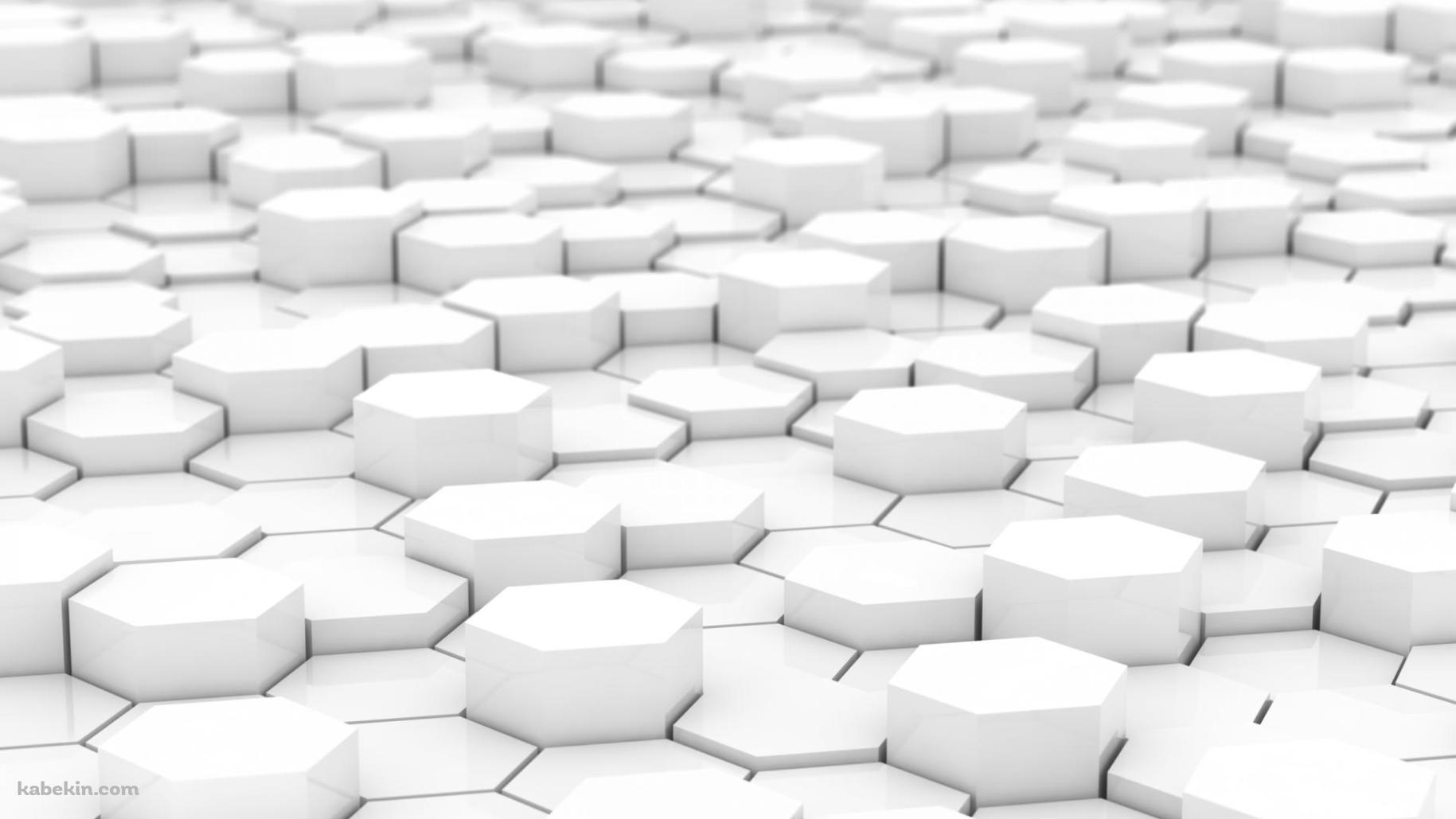 白のヘキサゴンの壁紙(1829px x 1029px) 高画質 PC・デスクトップ用