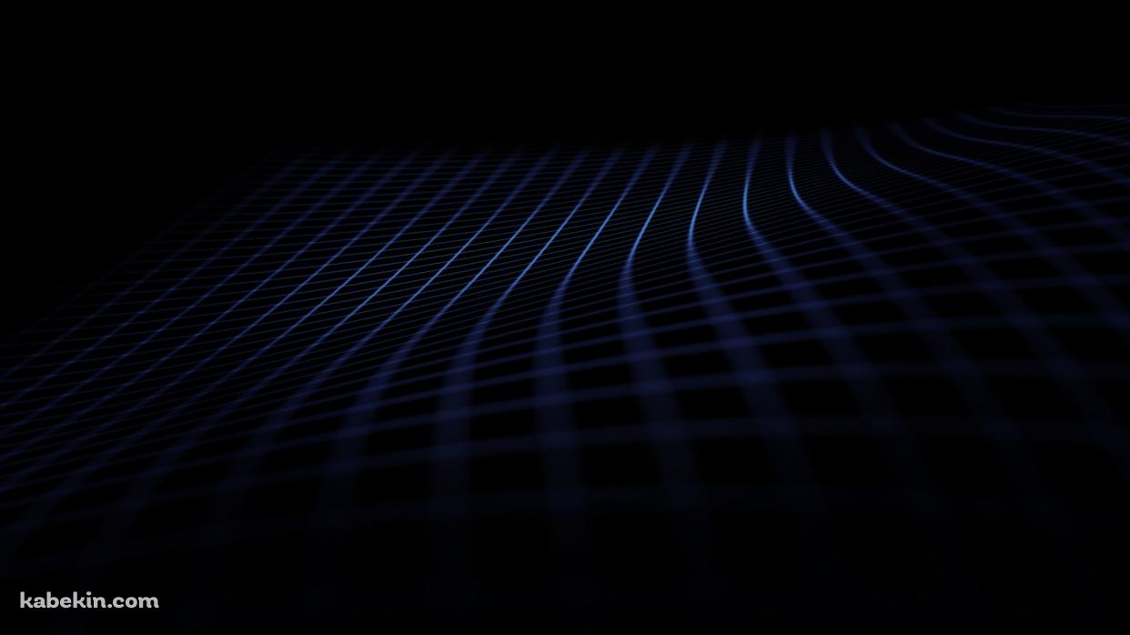 青いグリッド 黒い背景の壁紙(1242px x 698px) 高画質 PC・デスクトップ用