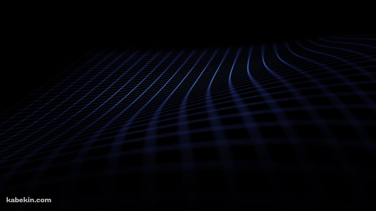 青いグリッド 黒い背景の壁紙(1280px x 720px) 高画質 PC・デスクトップ用