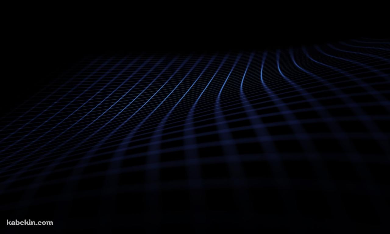 青いグリッド 黒い背景の壁紙(1280px x 768px) 高画質 PC・デスクトップ用