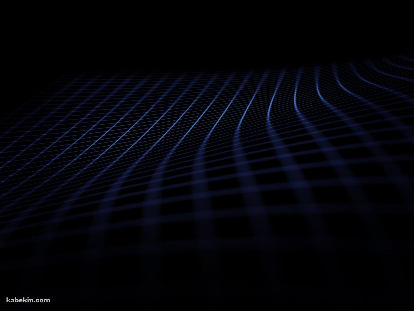 青いグリッド 黒い背景の壁紙(1440px x 1080px) 高画質 PC・デスクトップ用
