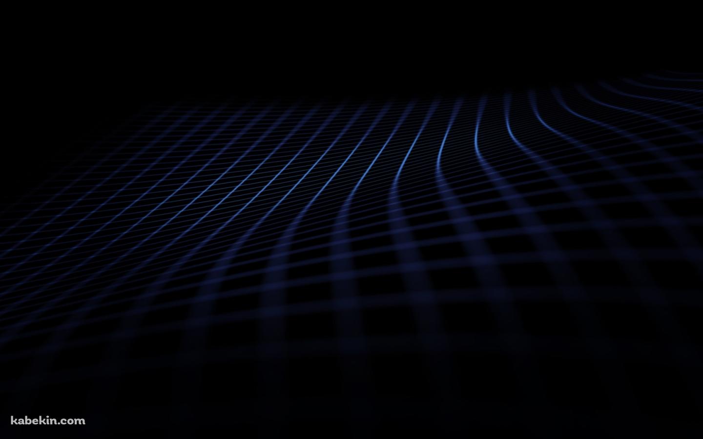 青いグリッド 黒い背景の壁紙(1440px x 900px) 高画質 PC・デスクトップ用